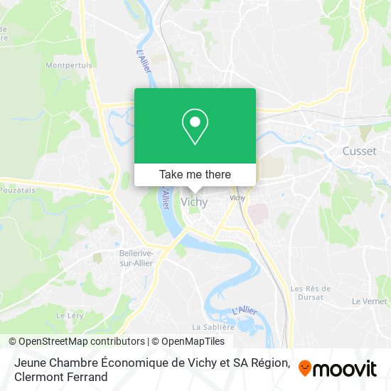 Jeune Chambre Économique de Vichy et SA Région map