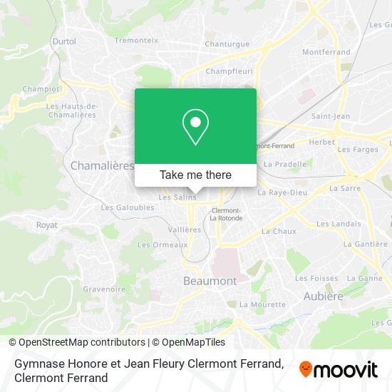 Mapa Gymnase Honore et Jean Fleury Clermont Ferrand