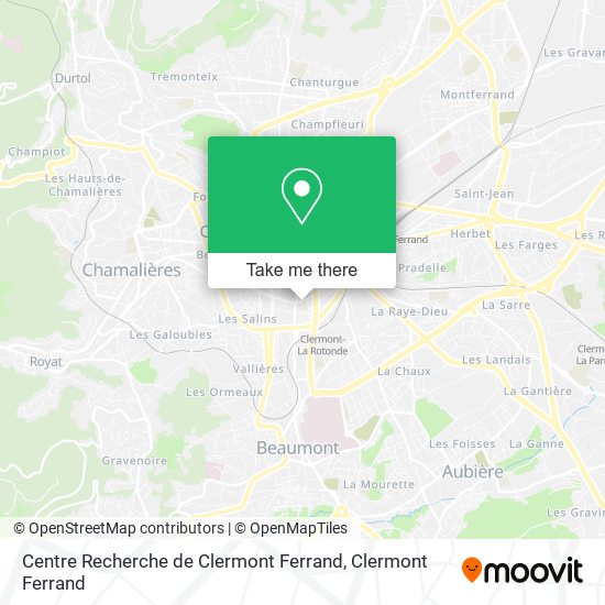 Mapa Centre Recherche de Clermont Ferrand