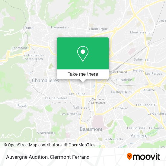 Auvergne Audition map