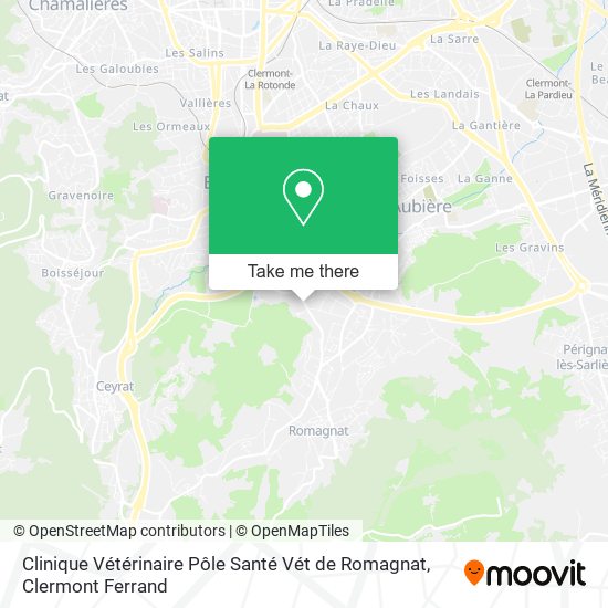 Mapa Clinique Vétérinaire Pôle Santé Vét de Romagnat