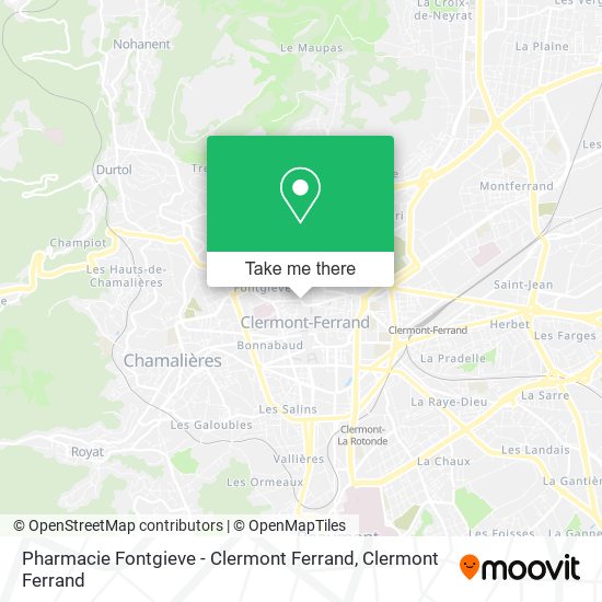 Pharmacie Fontgieve - Clermont Ferrand map