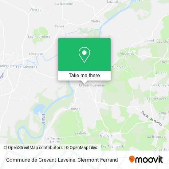 Commune de Crevant-Laveine map