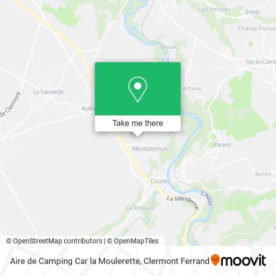 Aire de Camping Car la Moulerette map