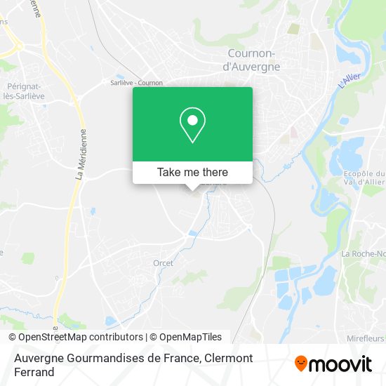 Auvergne Gourmandises de France map