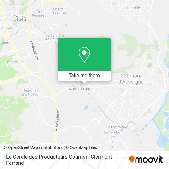 Le Cercle des Producteurs Cournon map