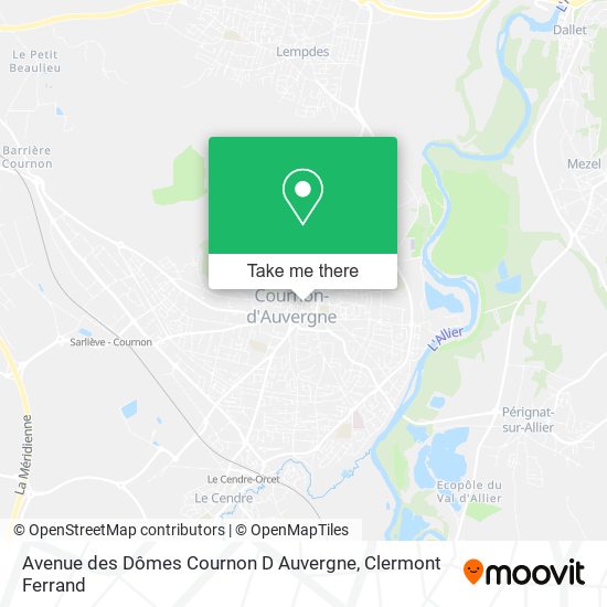 Avenue des Dômes Cournon D Auvergne map