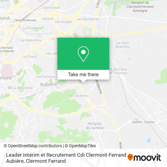 Leader Intérim et Recrutement Cdi Clermont-Ferrand Aubière map