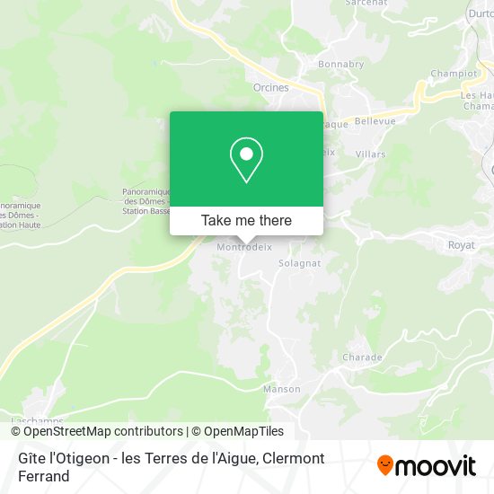 Gîte l'Otigeon - les Terres de l'Aigue map