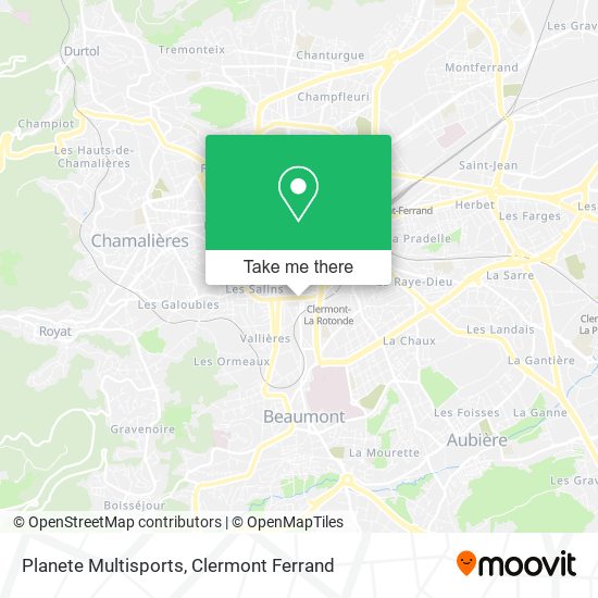 Planete Multisports map
