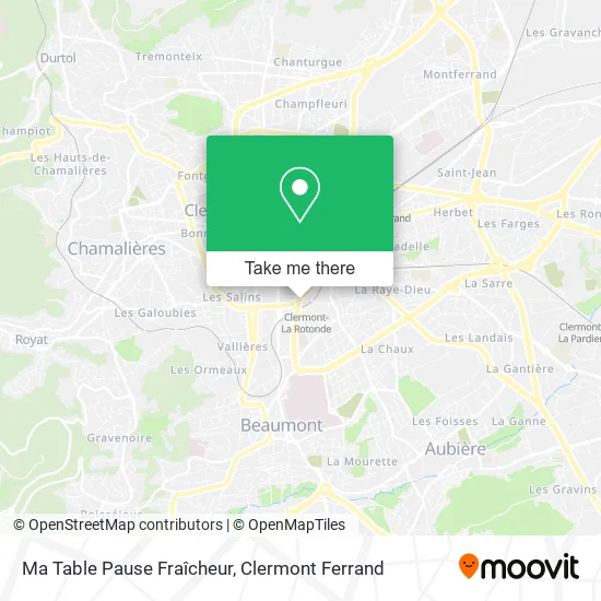 Ma Table Pause Fraîcheur map