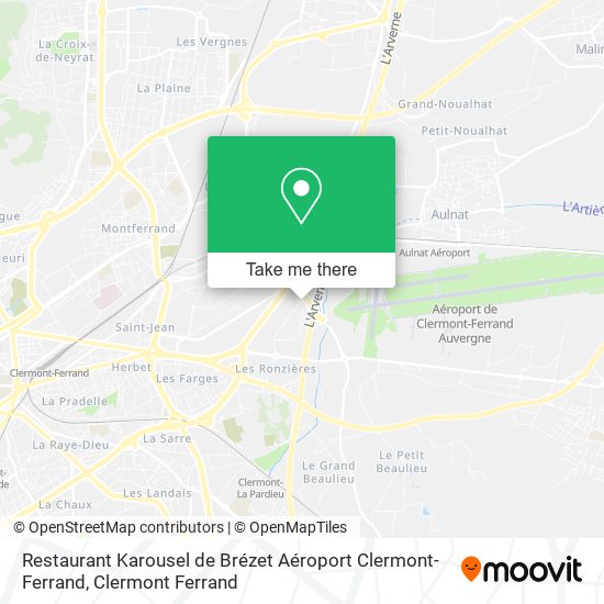 Restaurant Karousel de Brézet Aéroport Clermont-Ferrand map