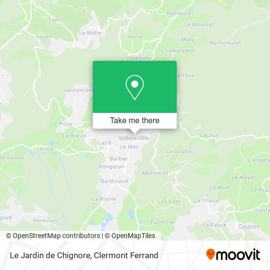 Le Jardin de Chignore map