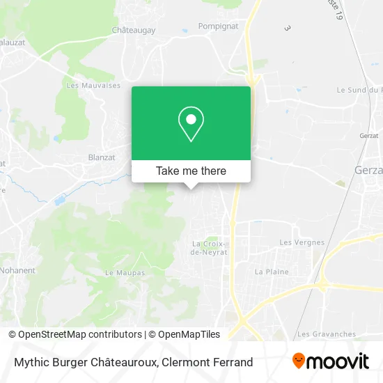 Mythic Burger Châteauroux map