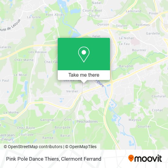 Pink Pole Dance Thiers map