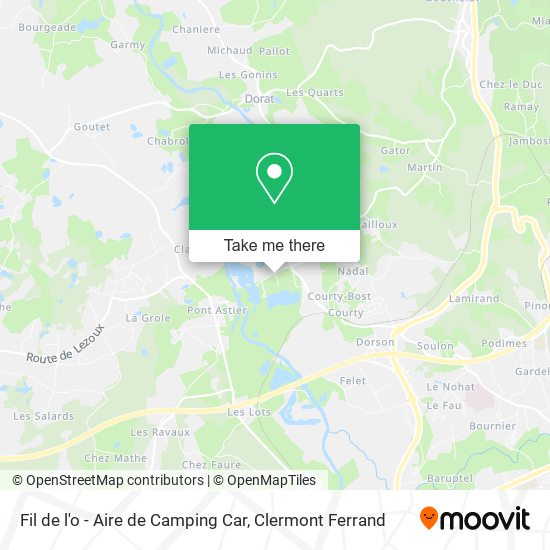 Fil de l'o - Aire de Camping Car map