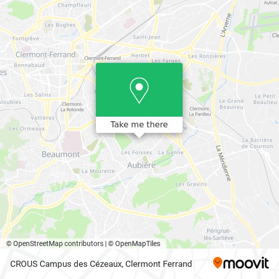 CROUS Campus des Cézeaux map