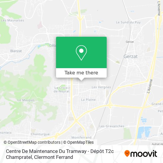 Centre De Maintenance Du Tramway - Dépôt T2c Champratel map