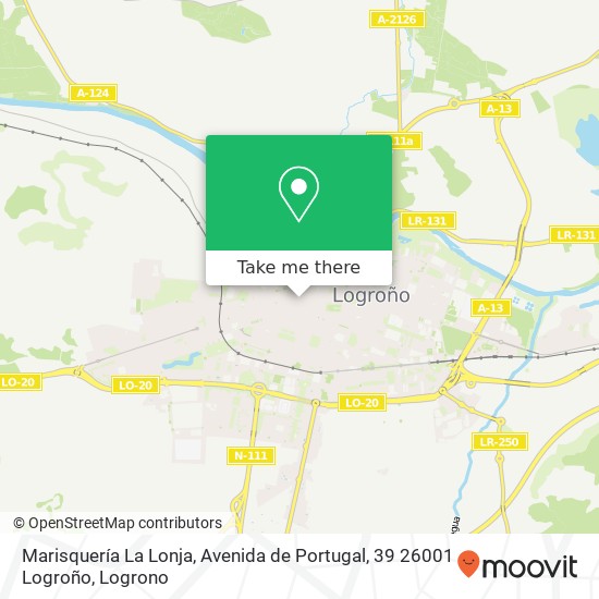 mapa Marisquería La Lonja, Avenida de Portugal, 39 26001 Logroño