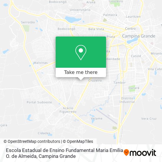 Mapa Escola Estadual de Ensino Fundamental Maria Emília O. de Almeida