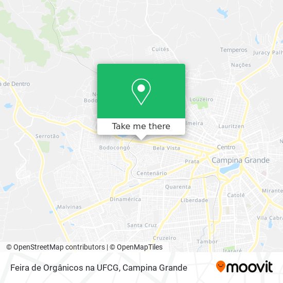 Mapa Feira de Orgânicos na UFCG