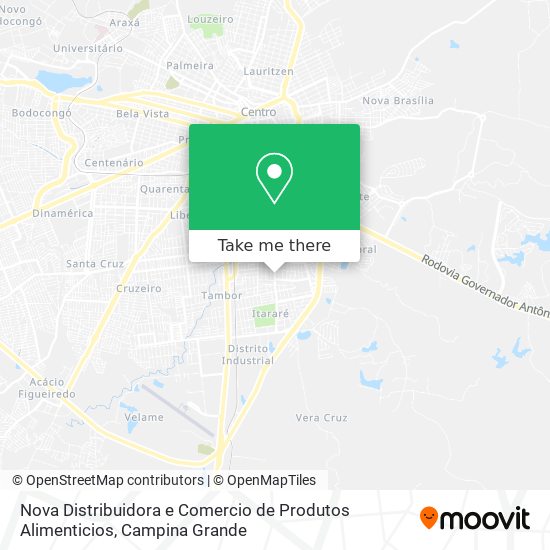 Mapa Nova Distribuidora e Comercio de Produtos Alimenticios