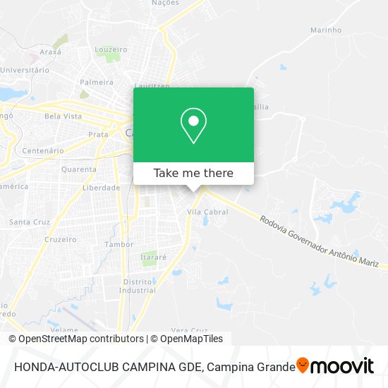 HONDA-AUTOCLUB CAMPINA GDE map