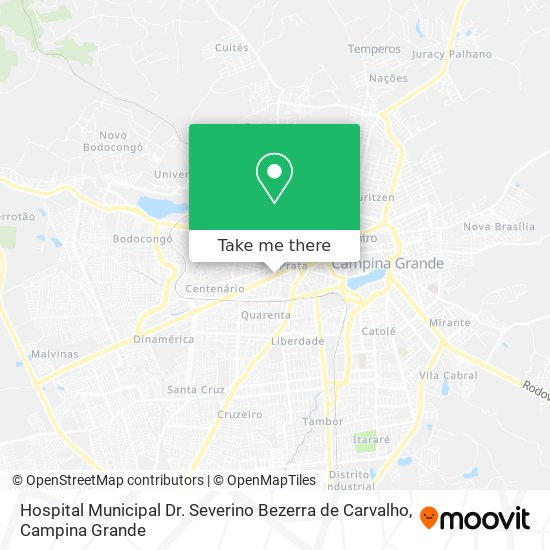 Mapa Hospital Municipal Dr. Severino Bezerra de Carvalho