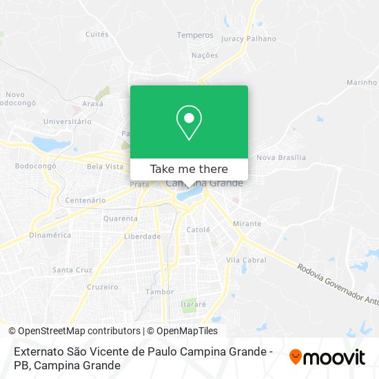 Mapa Externato São Vicente de Paulo Campina Grande -PB