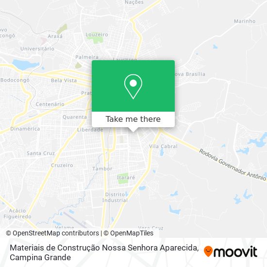 Materiais de Construção Nossa Senhora Aparecida map