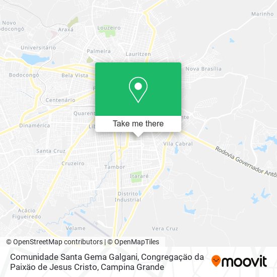 Mapa Comunidade Santa Gema Galgani, Congregaçäo da Paixäo de Jesus Cristo