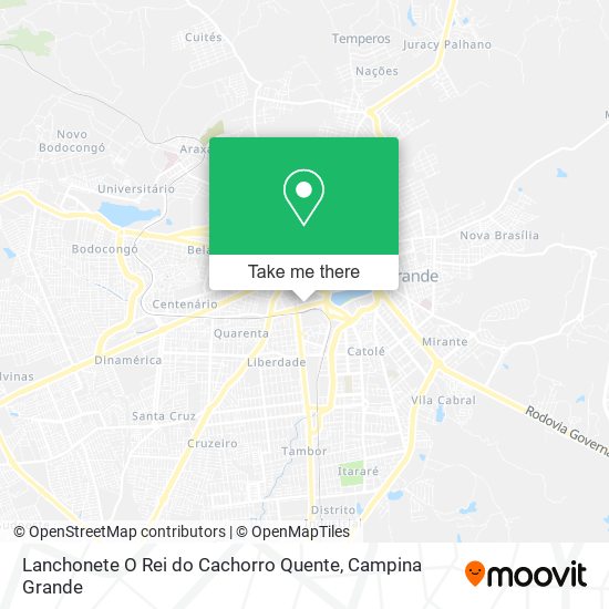 Lanchonete O Rei do Cachorro Quente map