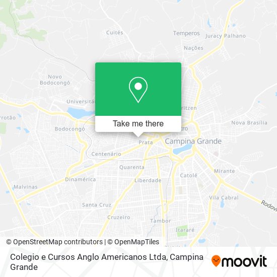 Mapa Colegio e Cursos Anglo Americanos Ltda