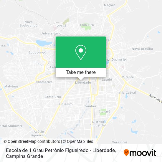 Mapa Escola de 1 Grau Petrônio Figueiredo - Liberdade