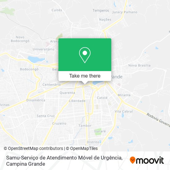 Samu-Serviço de Atendimento Móvel de Urgência map