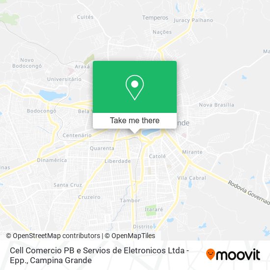 Cell Comercio PB e Servios de Eletronicos Ltda - Epp. map