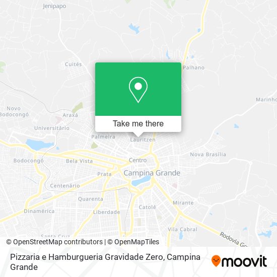 Mapa Pizzaria e Hamburgueria Gravidade Zero