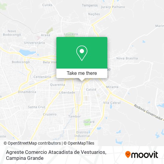 Mapa Agreste Comercio Atacadista de Vestuarios