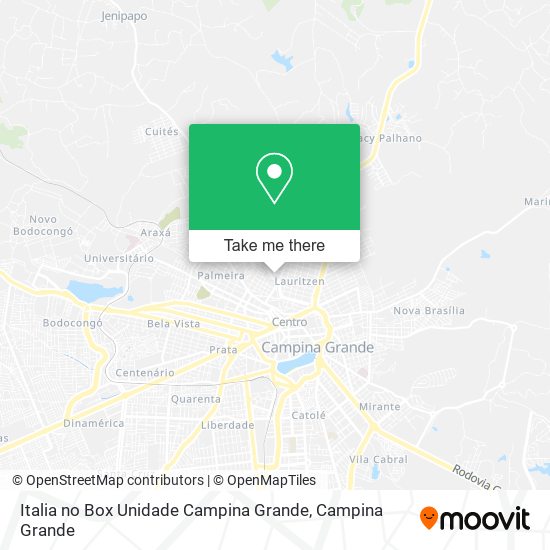 Mapa Italia no Box Unidade Campina Grande