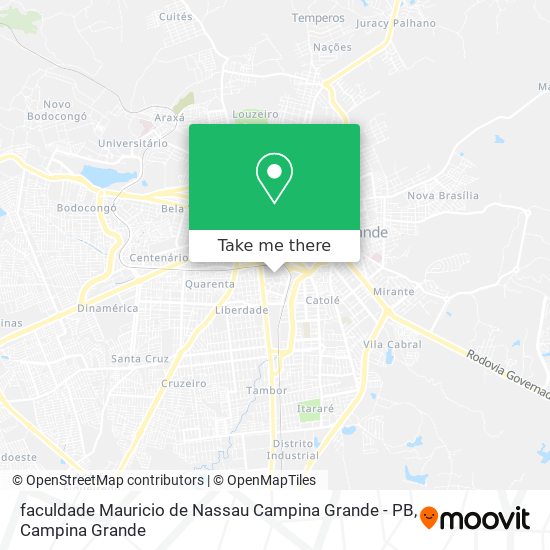 faculdade Mauricio de Nassau Campina Grande - PB map