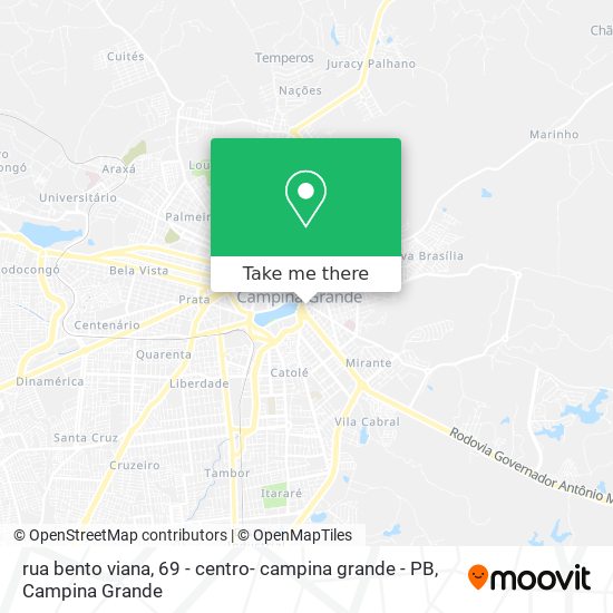 Mapa rua bento viana, 69 - centro- campina grande - PB