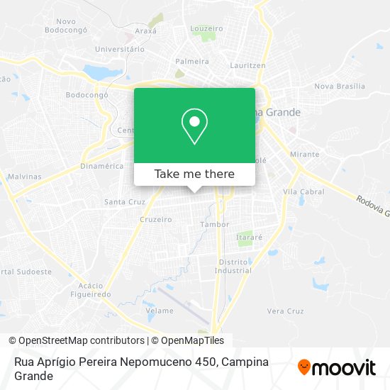 Mapa Rua Aprígio Pereira Nepomuceno 450