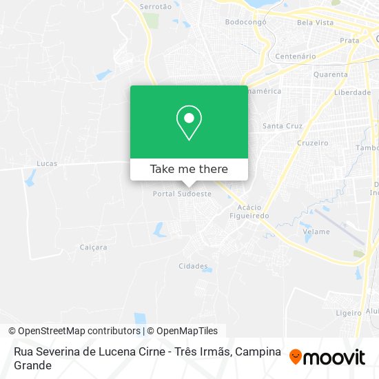 Rua Severina de Lucena Cirne - Três Irmãs map