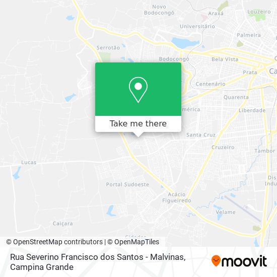 Rua Severino Francisco dos Santos - Malvinas map