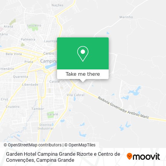 Garden Hotel Campina Grande Rizorte e Centro de Convenções map