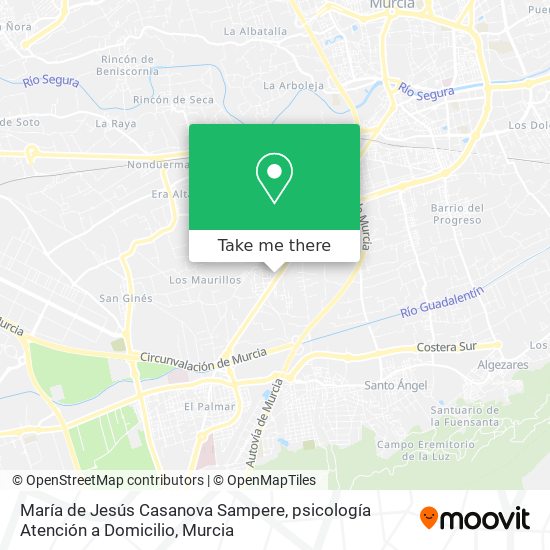 mapa María de Jesús Casanova Sampere, psicología Atención a Domicilio