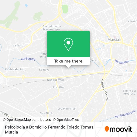 mapa Psicología a Domicilio Fernando Toledo Tomas