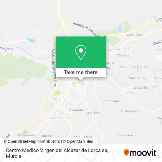 mapa Centro Medico Virgen del Alcazar de Lorca sa