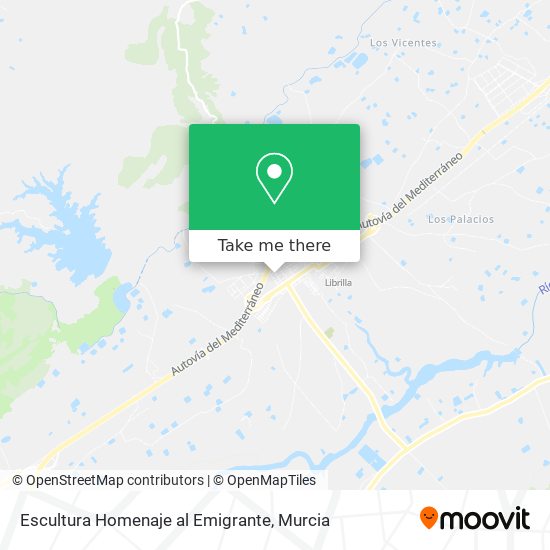 Escultura Homenaje al Emigrante map