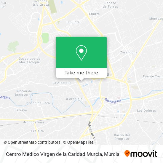 mapa Centro Medico Virgen de la Caridad Murcia
